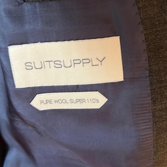 $499 SuitSupply Lazio slim fit charcoal gray Suit jacket VBC fabric 100% wool - Picture 6 of 11